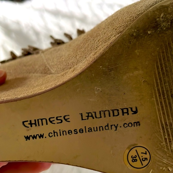 Chinese Laundry suede boho wedge ankle boot - Picture 5 of 8